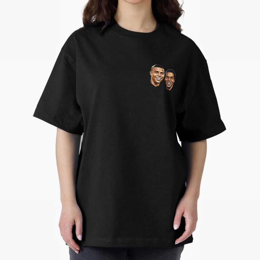 Ronaldo & Ronaldinho: The Legends of Brazil Joga Bonito Oversized T-Shirt Back the Journey through Global Football Passion for FIFA World Cup 2026, Inspired by Messi, Neymar and Mbappe, Portugal, Sports Nostalgia, International Competition, Famous