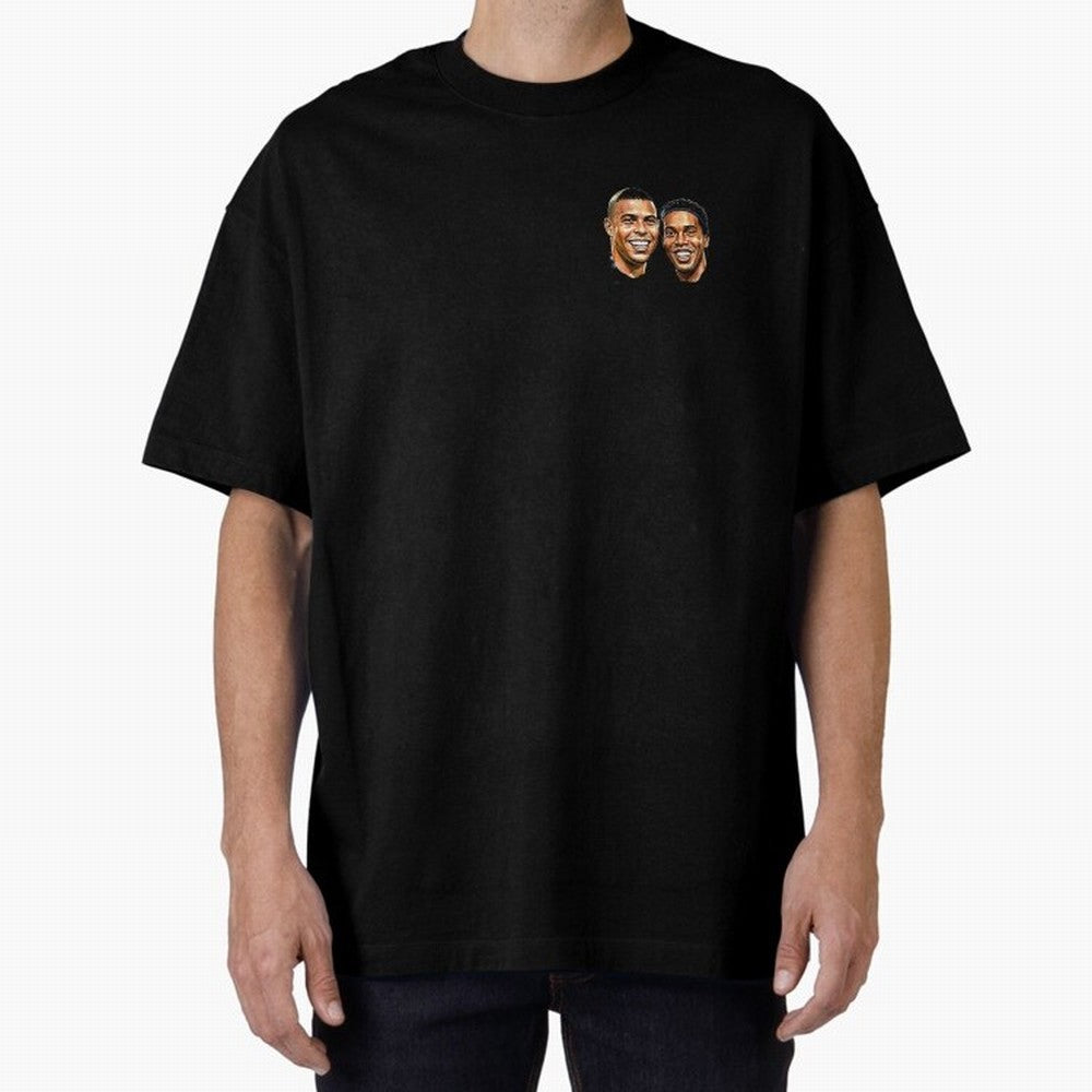 Ronaldo & Ronaldinho: The Legends of Brazil Joga Bonito Oversized T-Shirt Back the Journey through Global Football Passion for FIFA World Cup 2026, Inspired by Messi, Neymar and Mbappe, Portugal, Sports Nostalgia, International Competition, Famous