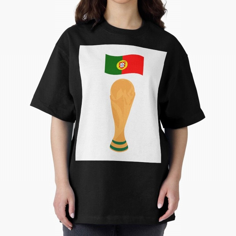 Portugal Football Fan T-Shirt Oversized T-Shirt Cheer through Every Moment of FIFA World Cup 2026 Group Stage Filled with Mbappe, England and Germany Energy, Football Passion, Legendary Performances, Festival Vibes and Supporter Community; Ideal