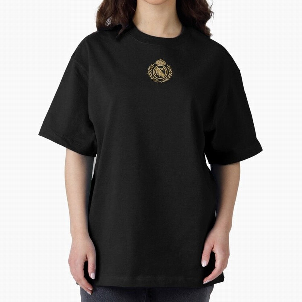 REAL MADRID GOLDEN EMBROIDERY Oversized T-Shirt Bring International Match Energy to Match Day Hype around FIFA World Cup 2026 Group Stage, Haaland, Argentina and Brazil, Supporter Pride, Iconic Celebrations, Legendary Names and Global Match Day