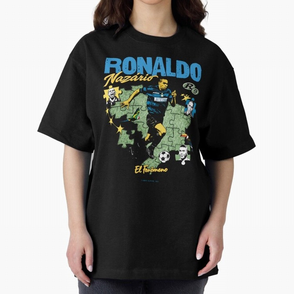 R9 Ronaldo Nazario Retro Brazil Soccer Oversized T-Shirt Elevate the FIFA World Cup 2026 Group Stage Journey through Messi, Neymar and Mbappe Highlights, Argentina Pride, Retro Football Energy, Iconic Rivalries, Trophy Chase Drama and Stadium
