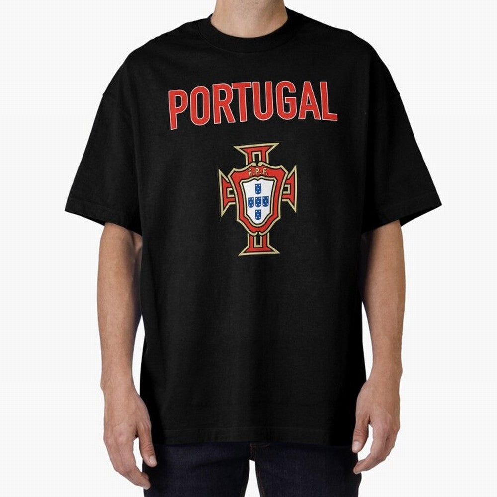 Portugal Oversized T-Shirt Follow the Road to FIFA World Cup 2026 USA Canada Mexico Capturing Messi, Neymar and Mbappe, Spain Energy, Championship Spirit, Famous Goals, Roaring Crowds and International Football Unity; Created for Match Day Parties,