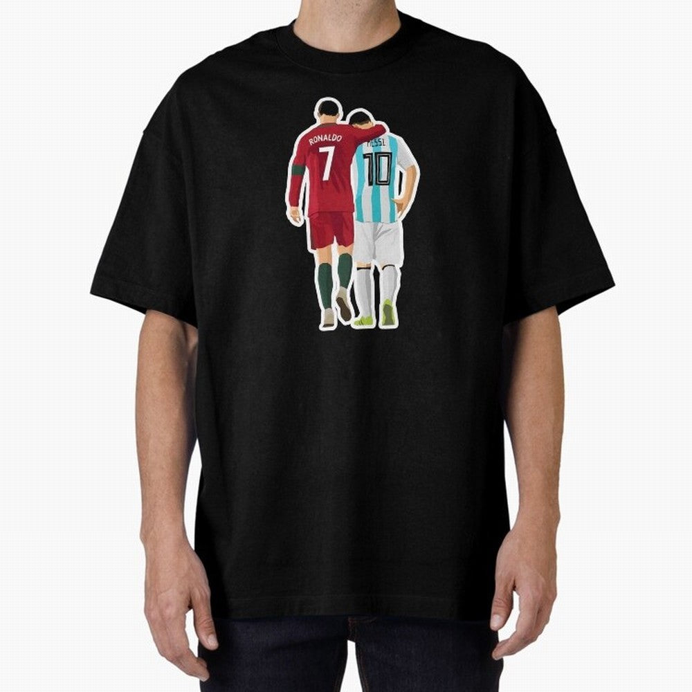 Ronaldo & Messi Oversized T-Shirt Support FIFA World Cup 2026 Group Stage Inspired by CR7 and Messi, Germany Energy, Goal Celebration Energy, Supporter Heritage, Football Icons and Worldwide Tournament Joy; Perfect for Fans, Collectors, Family