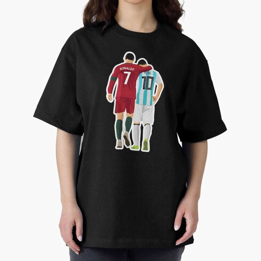 Ronaldo & Messi Oversized T-Shirt Support FIFA World Cup 2026 Group Stage Inspired by CR7 and Messi, Germany Energy, Goal Celebration Energy, Supporter Heritage, Football Icons and Worldwide Tournament Joy; Perfect for Fans, Collectors, Family