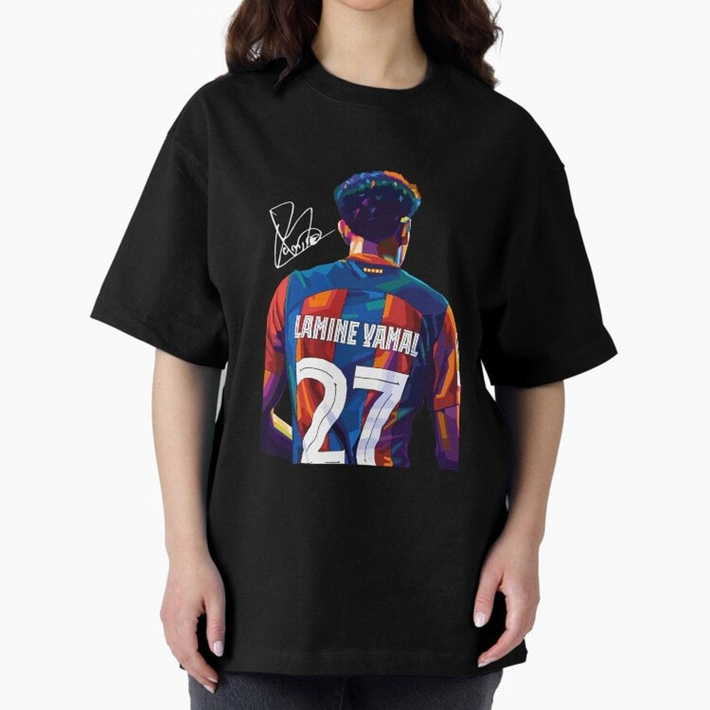 Lamine Yamal Football Player Oversized T-Shirt Represent Football Lovers during FIFA World Cup 2026 USA Canada Mexico for Fans of Neymar, Haaland and Cristiano Ronaldo and Argentina, Bringing Football History, Final Match Energy, Crowd Noise and