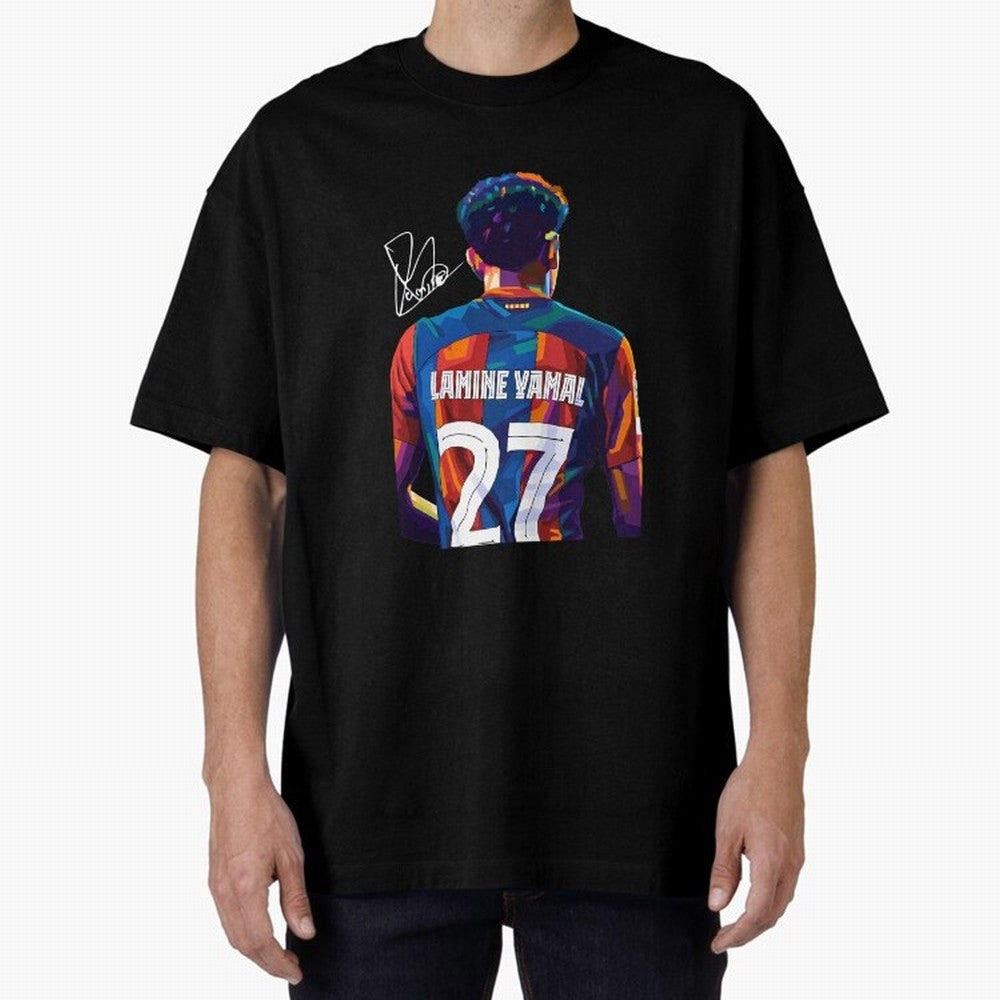 Lamine Yamal Football Player Oversized T-Shirt Represent Football Lovers during FIFA World Cup 2026 USA Canada Mexico for Fans of Neymar, Haaland and Cristiano Ronaldo and Argentina, Bringing Football History, Final Match Energy, Crowd Noise and