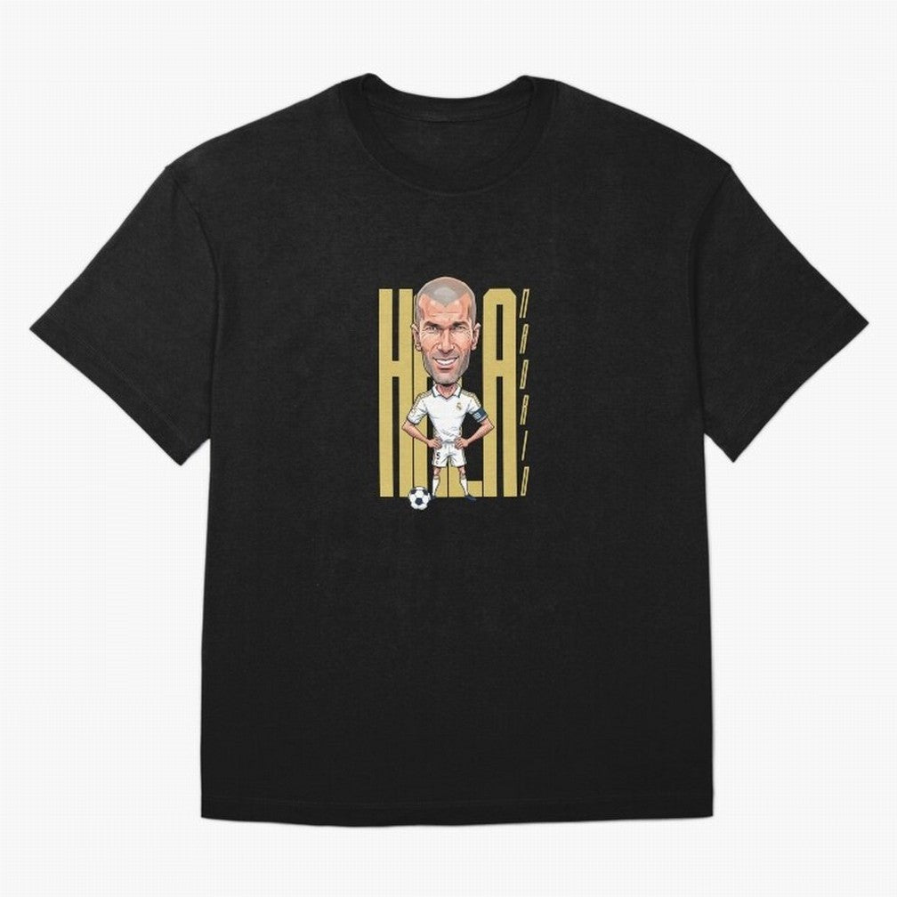 Caricature of Zin¨¦dine Zidane Hala Madrid Oversized T-Shirt Bring Stadium Energy to the FIFA World Cup 2026 Group Stage Journey through Haaland Highlights, Spain Pride, Game Day Rituals, Football Legends, Country Pride and the Road to the Final;