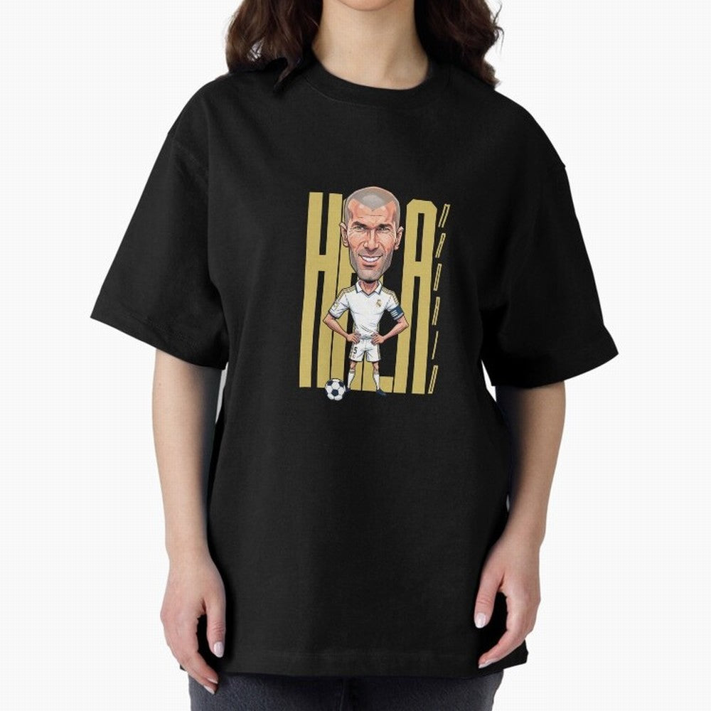 Caricature of Zin¨¦dine Zidane Hala Madrid Oversized T-Shirt Bring Stadium Energy to the FIFA World Cup 2026 Group Stage Journey through Haaland Highlights, Spain Pride, Game Day Rituals, Football Legends, Country Pride and the Road to the Final;