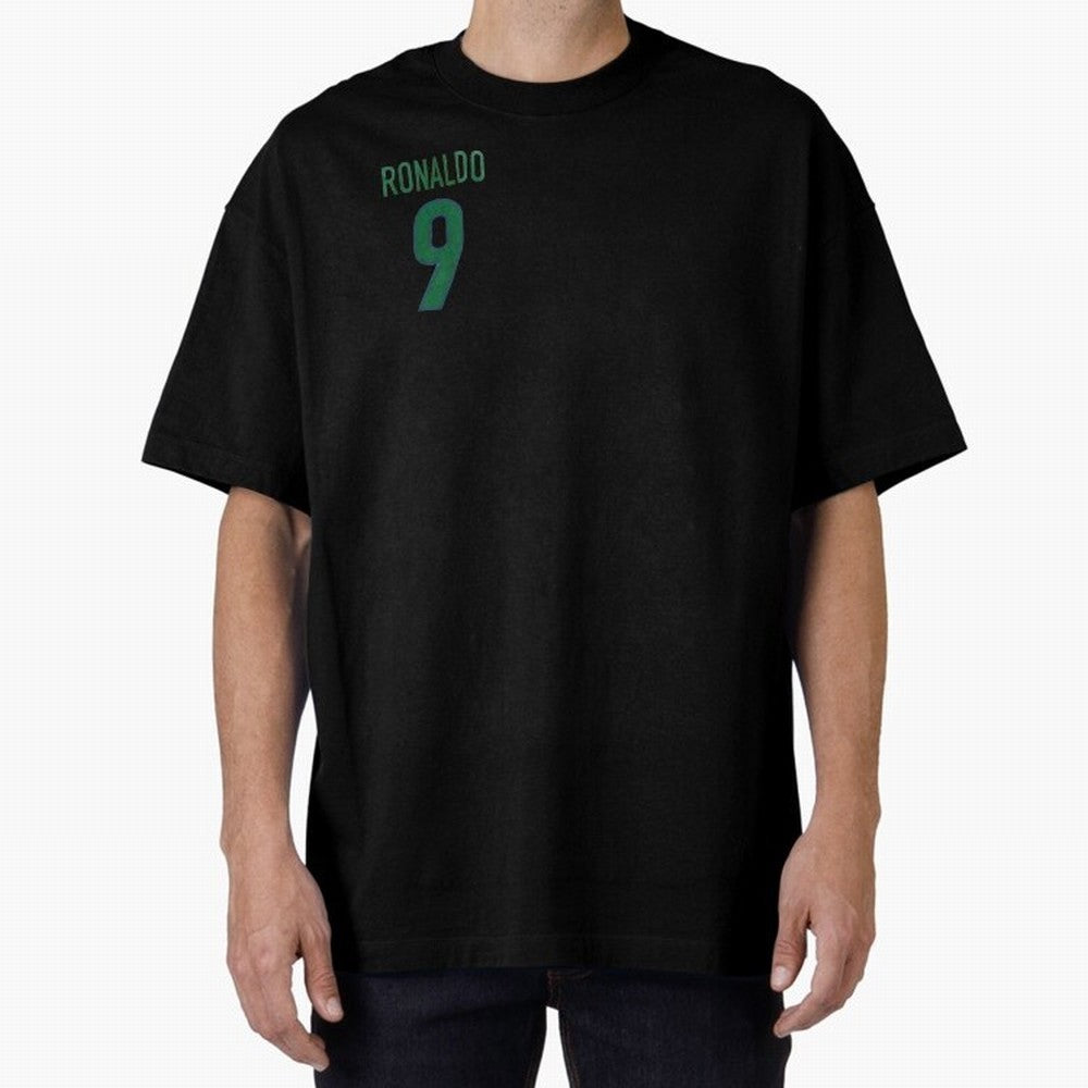 Ronaldo 9 Brazil Back of the shirt Oversized T-Shirt Feel the FIFA World Cup 2026 Journey through CR7 Highlights, Argentina and Brazil Pride, Retro Football Energy, Iconic Rivalries, Trophy Chase Drama and Stadium Atmosphere; Ideal for Football