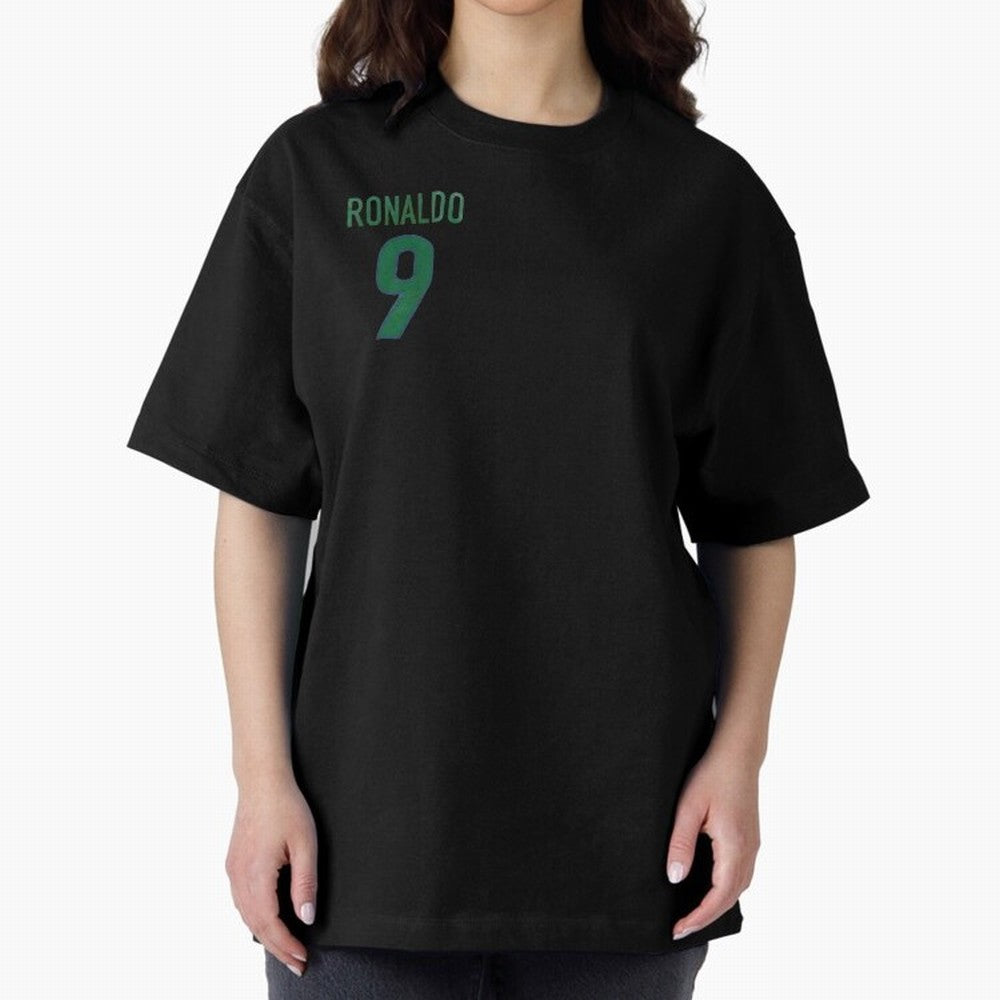 Ronaldo 9 Brazil Back of the shirt Oversized T-Shirt Feel the FIFA World Cup 2026 Journey through CR7 Highlights, Argentina and Brazil Pride, Retro Football Energy, Iconic Rivalries, Trophy Chase Drama and Stadium Atmosphere; Ideal for Football