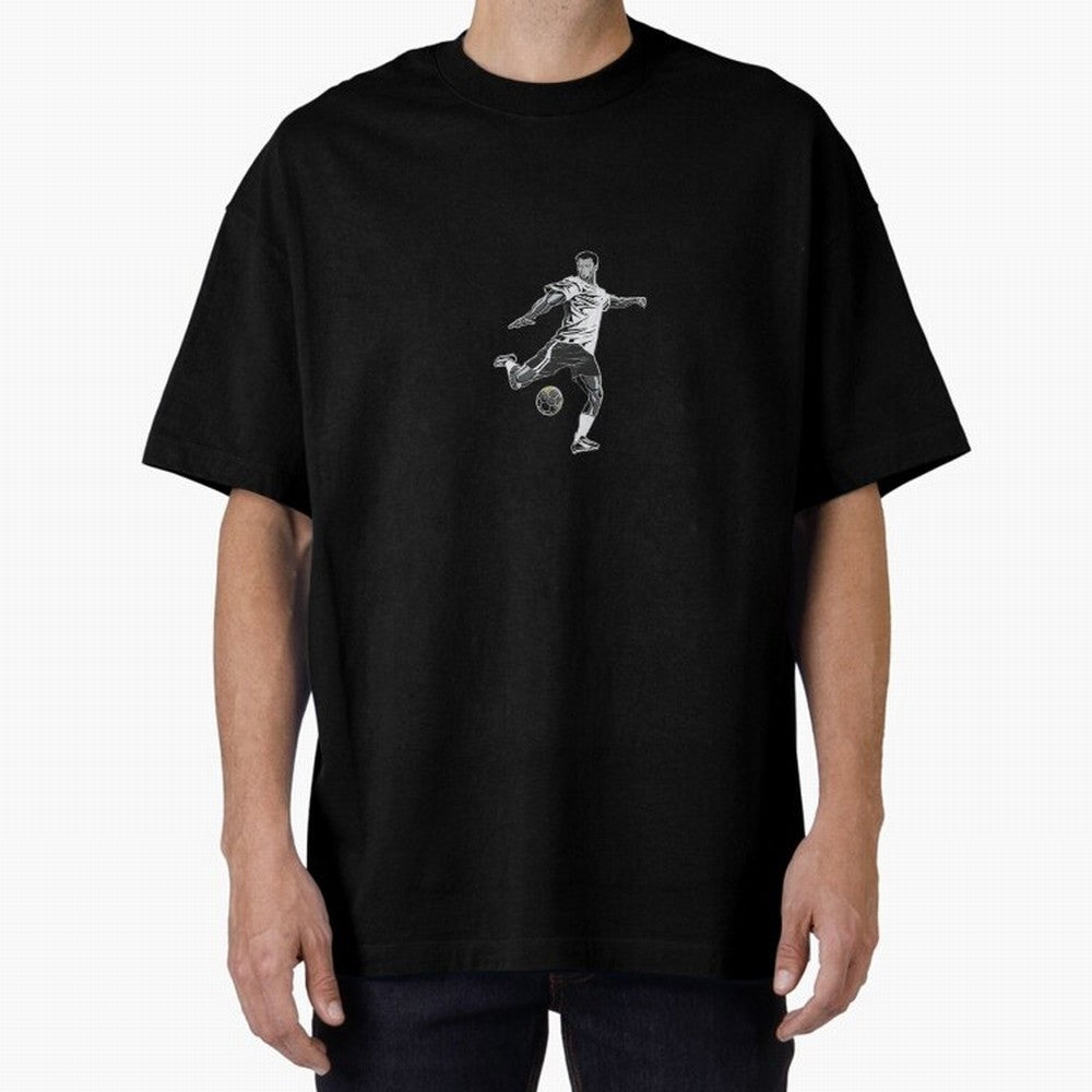 Fooball player Oversized T-Shirt Bring Supporter Culture to Global Football Passion for FIFA World Cup 2026 Group Stage, Driven by Haaland, England, Championship Spirit, Famous Goals, Roaring Crowds and International Football Unity; Built for