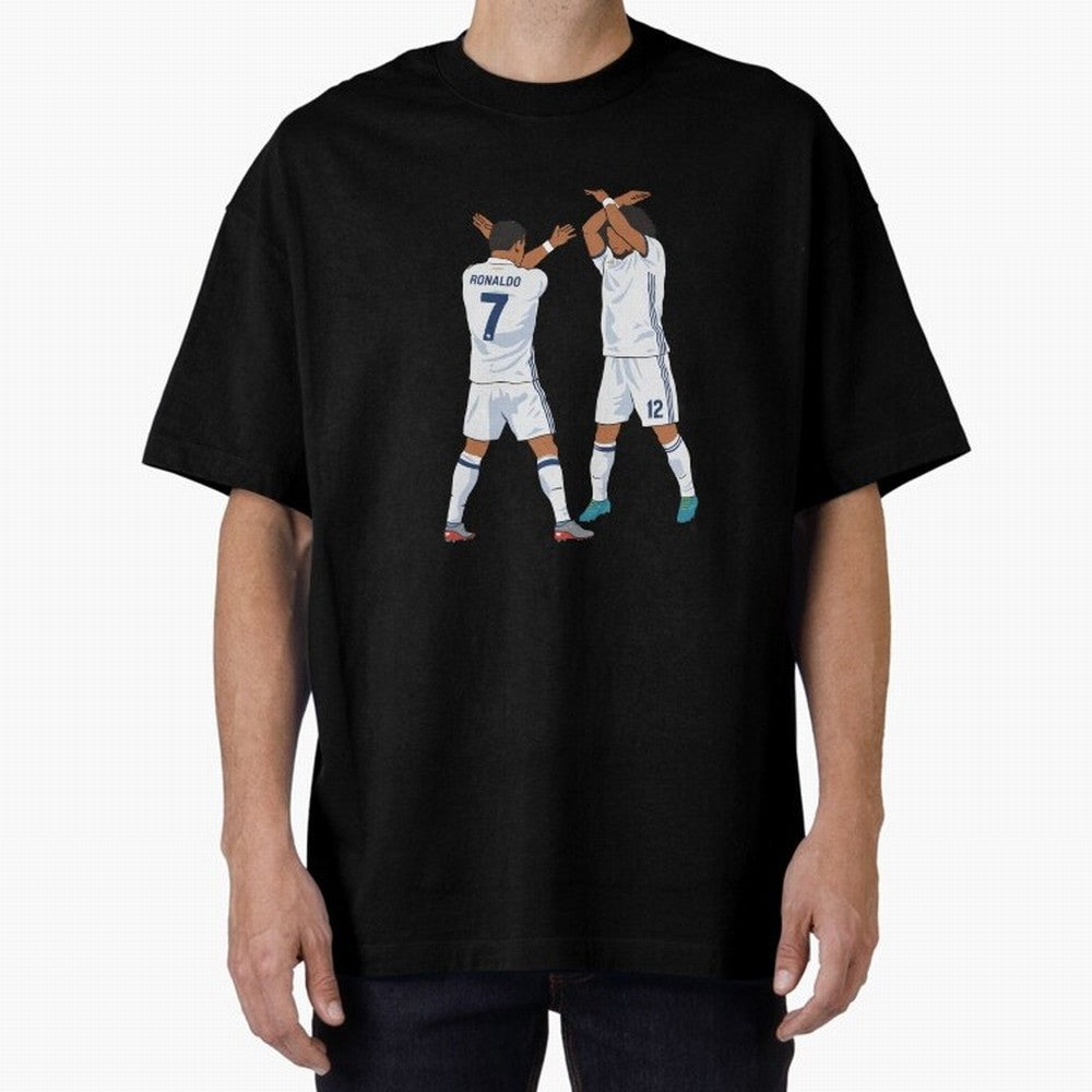 Ronaldo Madrid Celebration Duo Oversized T-Shirt Celebrate Rivalries and Pride in FIFA World Cup 2026 Group Stage Spirit, Centered on France, Messi, CR7 and Mbappe, Global Supporter Spirit, Legendary Goals, National Colors and Tournament