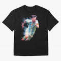 Messi in action Graphic Paint poster design Oversized T-Shirt Upgrade Global Football Passion for FIFA World Cup 2026 USA Canada Mexico, Filled with Mbappe, Portugal, Vintage Soccer Flavor, Modern Football Stars, National Flags and Final Night