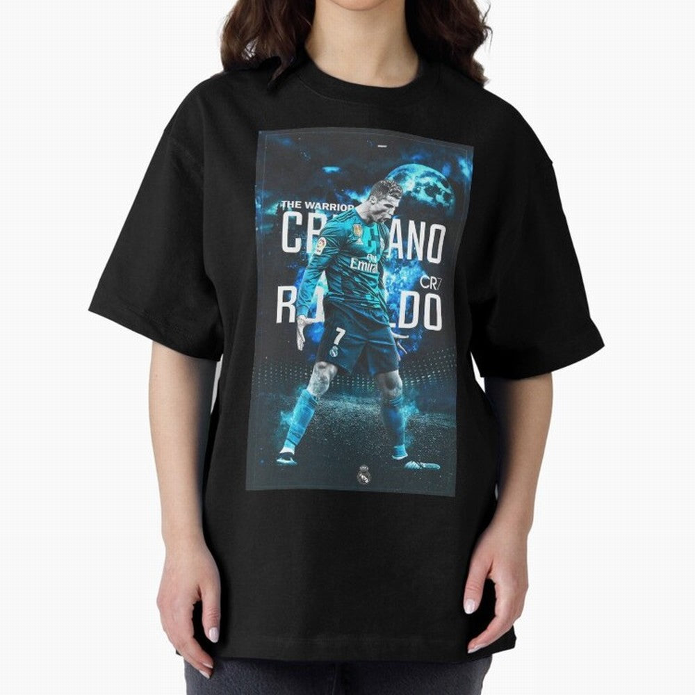 Ronaldo Oversized T-Shirt Spotlight Global Football Passion for FIFA World Cup 2026 USA Canada Mexico, Connected to Mbappe, England and Germany, Tournament Hype, Historic Matchups, Family Viewing Parties and Global Sports Pride; Ideal for