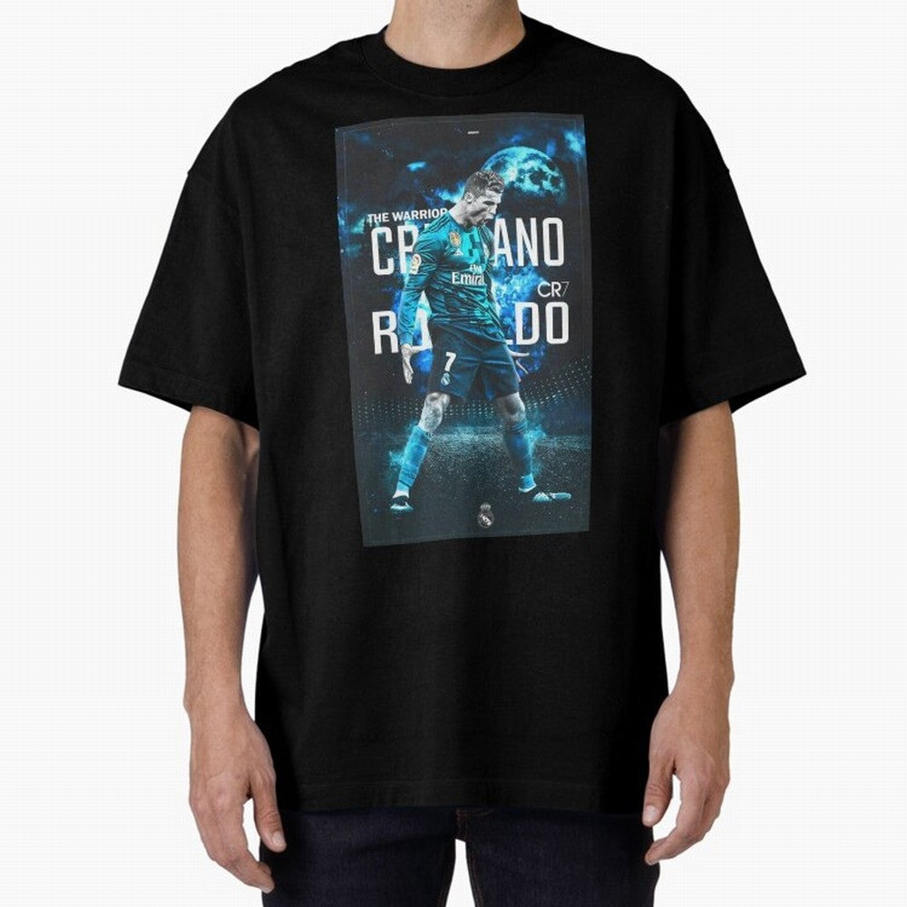 Ronaldo Oversized T-Shirt Spotlight Global Football Passion for FIFA World Cup 2026 USA Canada Mexico, Connected to Mbappe, England and Germany, Tournament Hype, Historic Matchups, Family Viewing Parties and Global Sports Pride; Ideal for