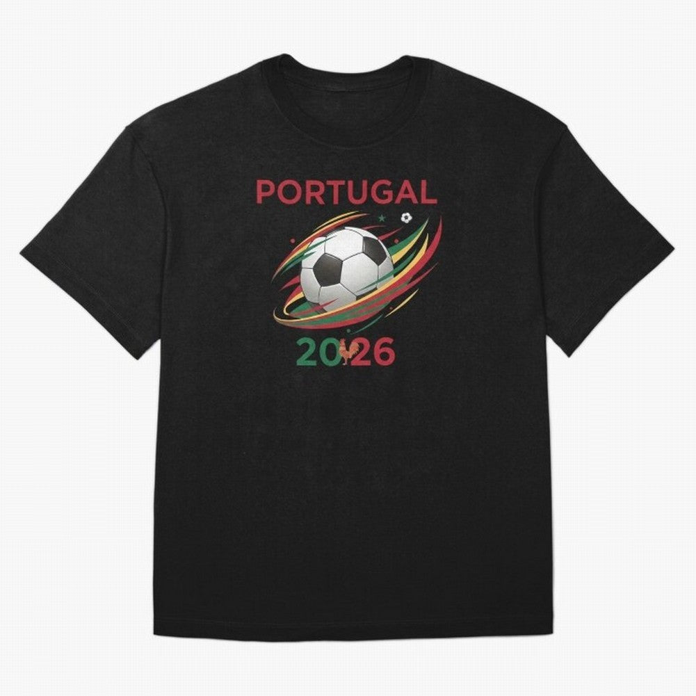 Camiseta Portugal 2026 - Bola de Futebol e Design Galo de Barcelos. Oversized T-Shirt Make Game Day About FIFA World Cup 2026 Group Stage Driven by Messi, Argentina, France and Brazil Energy, Fan Favorite Moments, National Team Passion, Big Match