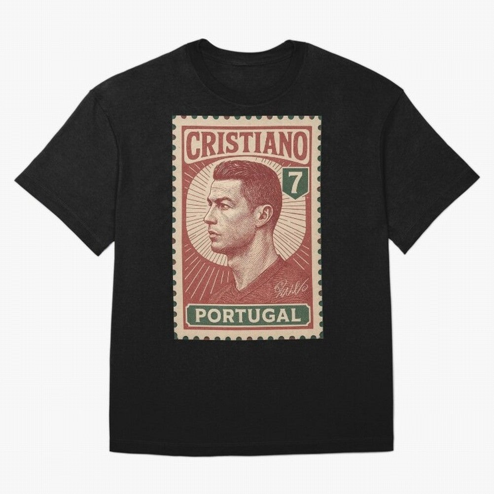 Vintage Portuguese Football Legend No.7 Poster, sticker ¨C Retro Soccer Icon Art for Fans of Manchester, Madrid & Juventus Oversized T-Shirt Bring Home Global Football Passion for FIFA World Cup 2026, Highlighting Messi and Cristiano Ronaldo,