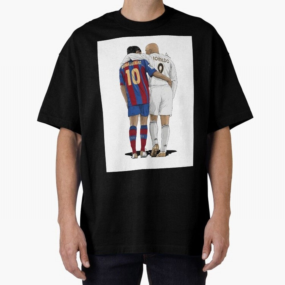 Ronaldinho & Ronaldo R9 Classic Football Legend - La Liga Derby Oversized T-Shirt Bring Global Tournament Vibes to Match Day Hype around FIFA World Cup 2026, CR7 and Messi, Brazil, Match Day Excitement, Supporter Culture, Golden Goals and Global