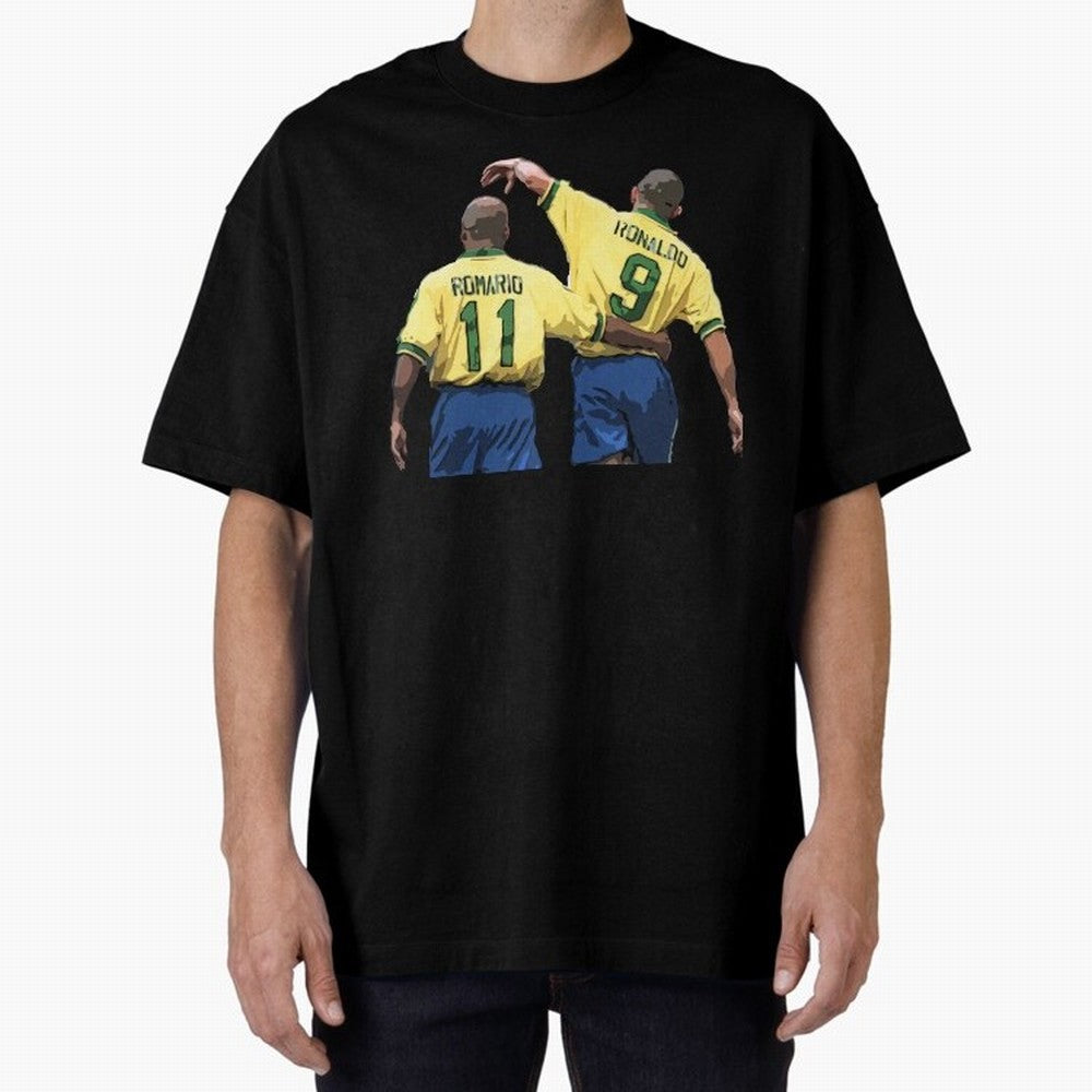 Romario & Ronaldo Oversized T-Shirt Feel the Roar of FIFA World Cup 2026 for Fans of Messi, CR7 and Mbappe and Brazil, Bringing Sports Nostalgia, International Competition, Famous Players and Unforgettable Victories; Great for Supporters Who Love