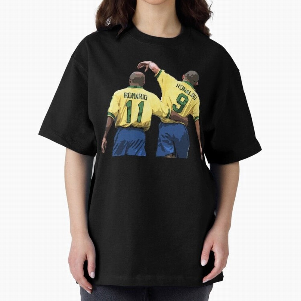 Romario & Ronaldo Oversized T-Shirt Feel the Roar of FIFA World Cup 2026 for Fans of Messi, CR7 and Mbappe and Brazil, Bringing Sports Nostalgia, International Competition, Famous Players and Unforgettable Victories; Great for Supporters Who Love