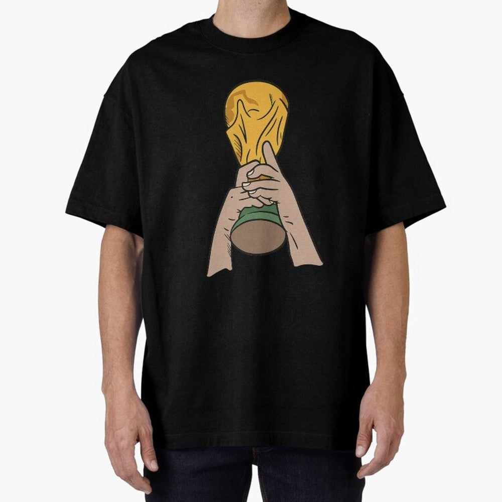 Trophy Oversized T-Shirt Keep the Legacy of the FIFA World Cup 2026 Journey through Haaland and Mbappe Highlights, England and Germany Pride, Football Passion, Legendary Performances, Festival Vibes and Supporter Community; Perfect for Supporters