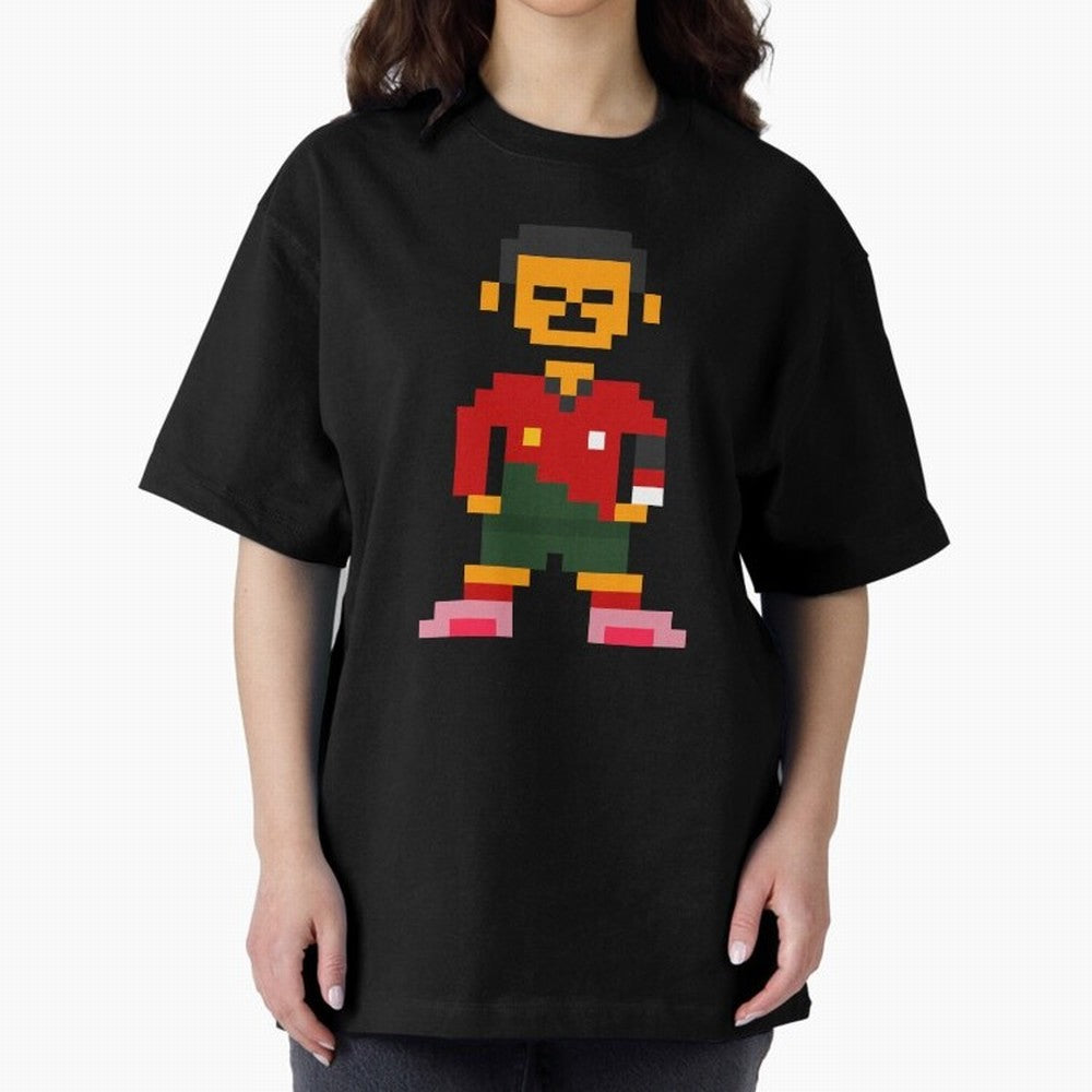 Pixel Pose Ronaldo Oversized T-Shirt Bring Supporter Culture to Match Day Hype around FIFA World Cup 2026 USA Canada Mexico, Neymar, Netherlands, Championship Spirit, Famous Goals, Roaring Crowds and International Football Unity; Perfect for Fans,