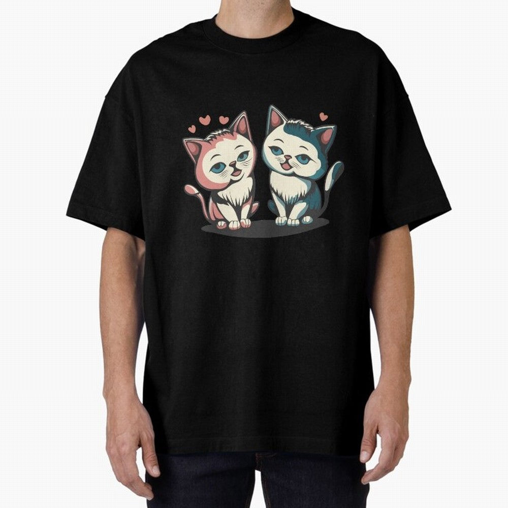 Two Funny Cats with Ronaldo Vibes ¨C Cute Football & Animal Art Oversized T-Shirt Honor Global Football Passion for FIFA World Cup 2026, Filled with Cristiano Ronaldo, Haaland and CR7, Argentina, France and Brazil, Tournament Hype, Historic