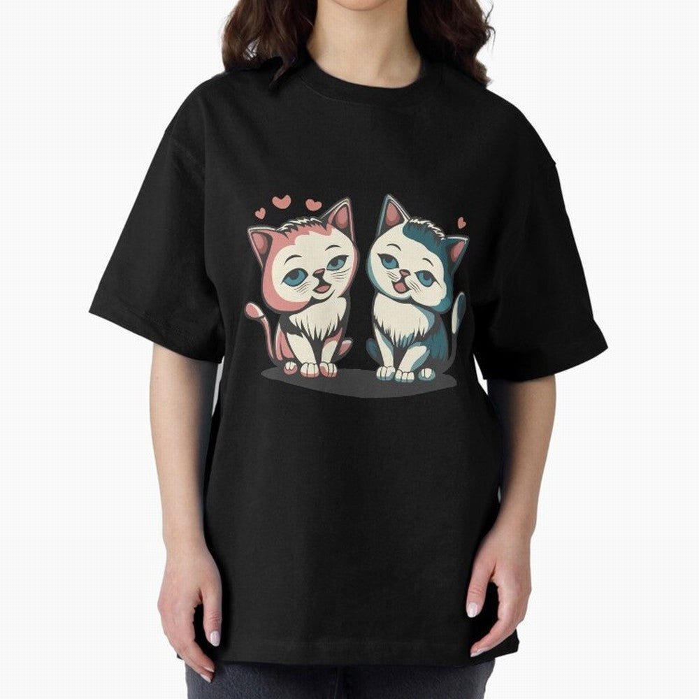 Two Funny Cats with Ronaldo Vibes ¨C Cute Football & Animal Art Oversized T-Shirt Honor Global Football Passion for FIFA World Cup 2026, Filled with Cristiano Ronaldo, Haaland and CR7, Argentina, France and Brazil, Tournament Hype, Historic