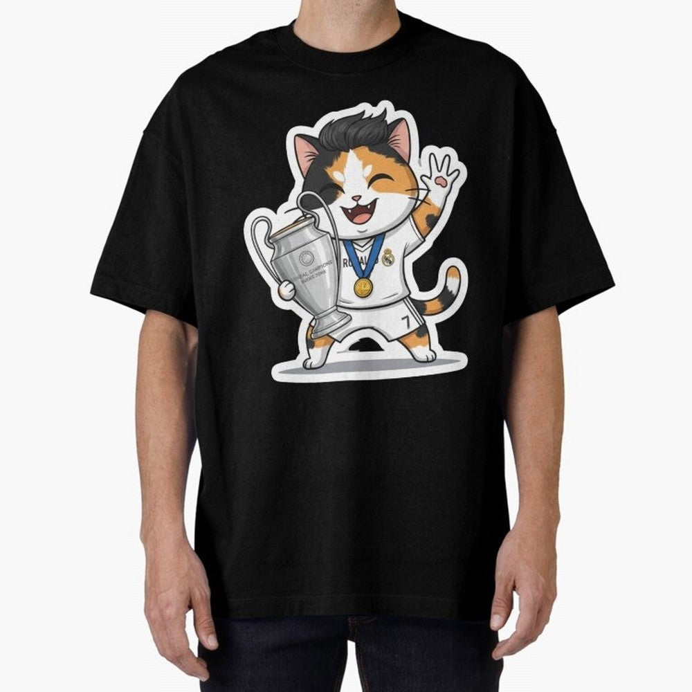 Kitten - Ucl Tittle | Ronaldo Oversized T-Shirt Celebrate Soccer Greatness during FIFA World Cup 2026 for Fans of Messi, Neymar and Mbappe and Portugal, Spain and Germany, Bringing Supporter Pride, Iconic Celebrations, Legendary Names and Global