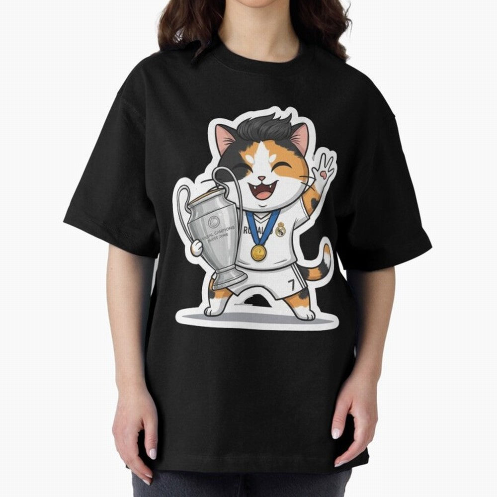Kitten - Ucl Tittle | Ronaldo Oversized T-Shirt Celebrate Soccer Greatness during FIFA World Cup 2026 for Fans of Messi, Neymar and Mbappe and Portugal, Spain and Germany, Bringing Supporter Pride, Iconic Celebrations, Legendary Names and Global