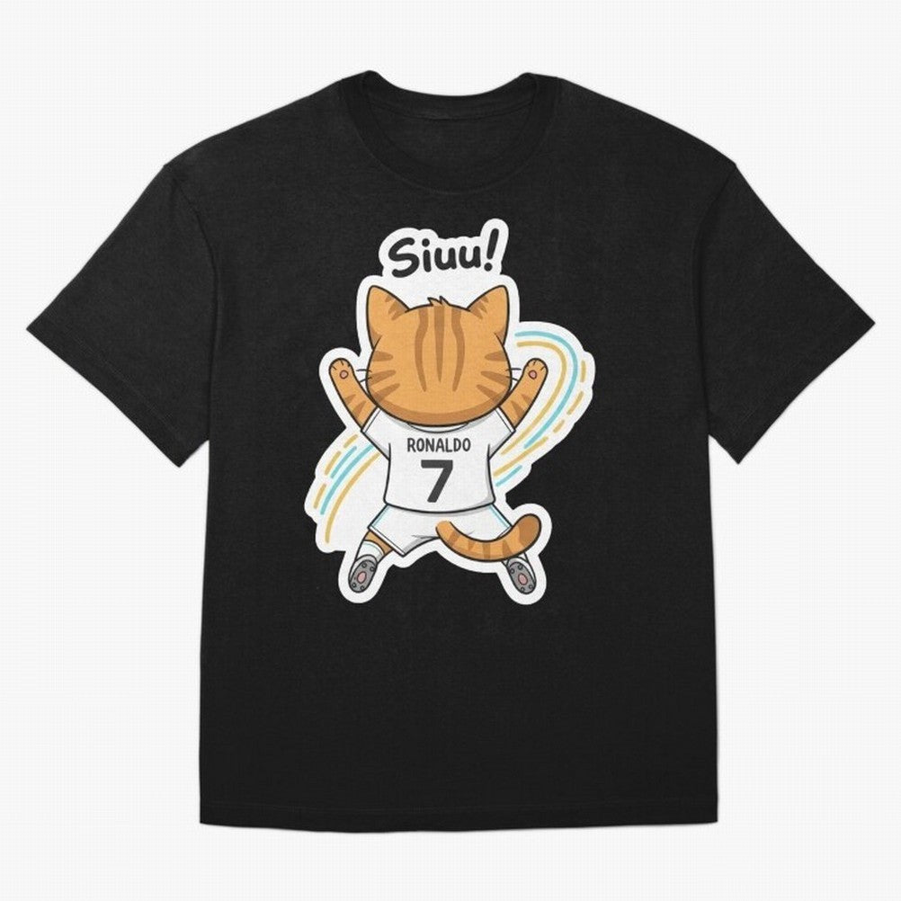 Kitten - Funny Siuuu Celebration Cat Meme | Ronaldo Oversized T-Shirt Join Supporters Worldwide for FIFA World Cup 2026 Group Stage for Fans of Neymar, Haaland and Cristiano Ronaldo and Argentina, Bringing Soccer Culture, Superstar Moments,