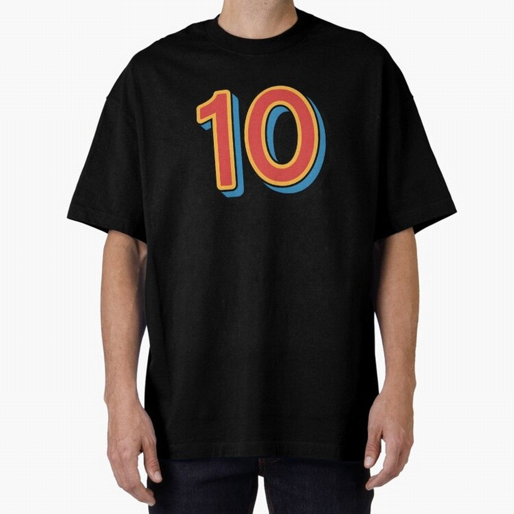 Number 10 Oversized T-Shirt Celebrate Golden Goal Energy in Match Day Hype around FIFA World Cup 2026 USA Canada Mexico, Mbappe, England and Germany, Football Festival Excitement, Trophy Ambitions, Country Rivalries and Star Player Buzz; Perfect