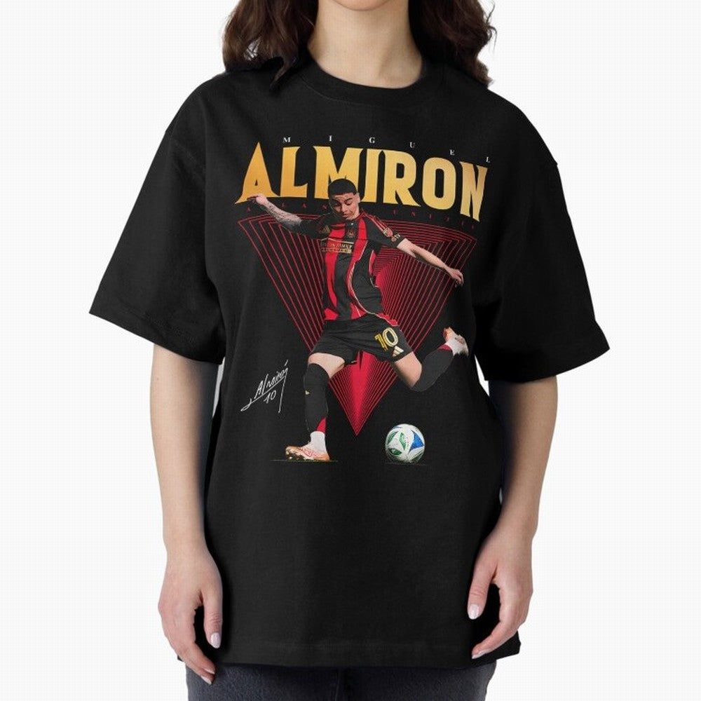 Miguel Almiron Atlanta United FC Oversized T-Shirt Bring Supporter Culture to Match Day Hype around FIFA World Cup 2026 USA Canada Mexico, Neymar, Netherlands, Championship Spirit, Famous Goals, Roaring Crowds and International Football Unity;