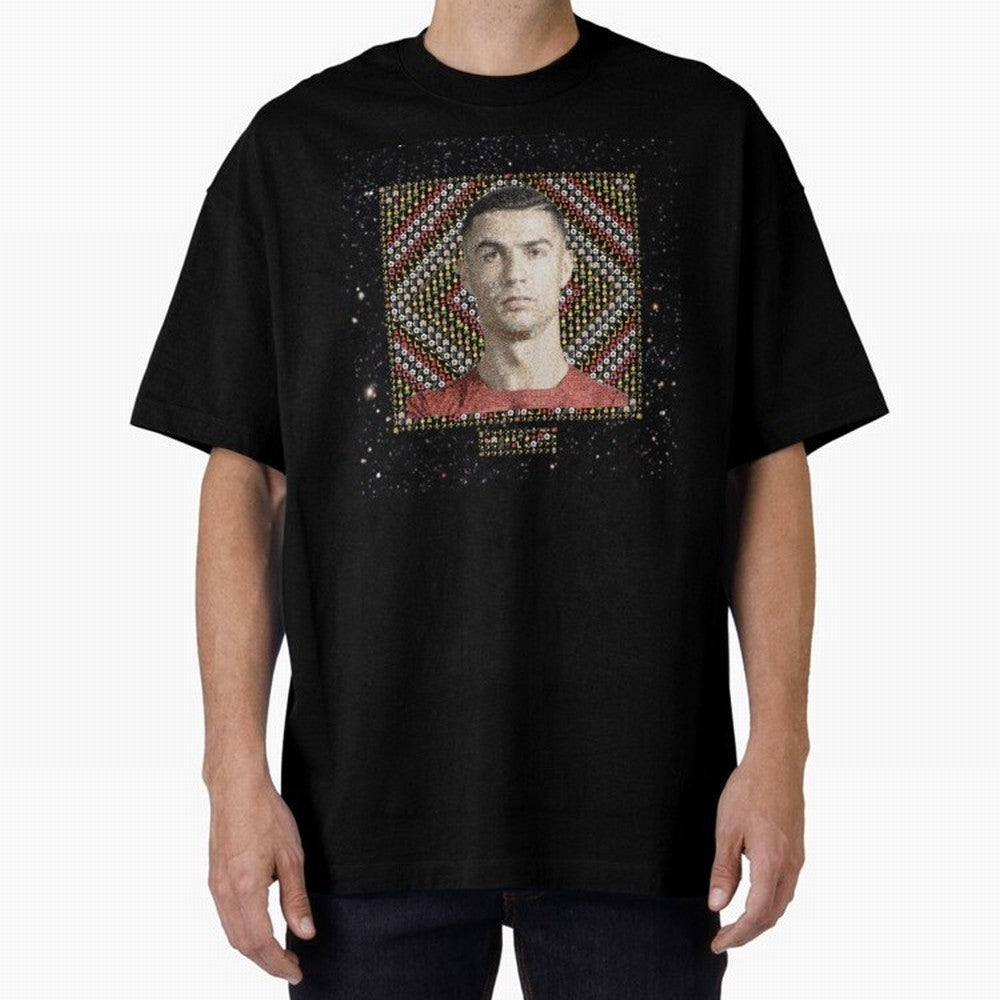 CR7 Emojified ¨C Ronaldo-Inspired Grid Tribute | Visual Power in Emoji Form | Football Legend Art Series Oversized T-Shirt Remember FIFA World Cup 2026 Connected to Mbappe and Neymar, England and Germany Energy, Stadium Memories, Football Loyalty,