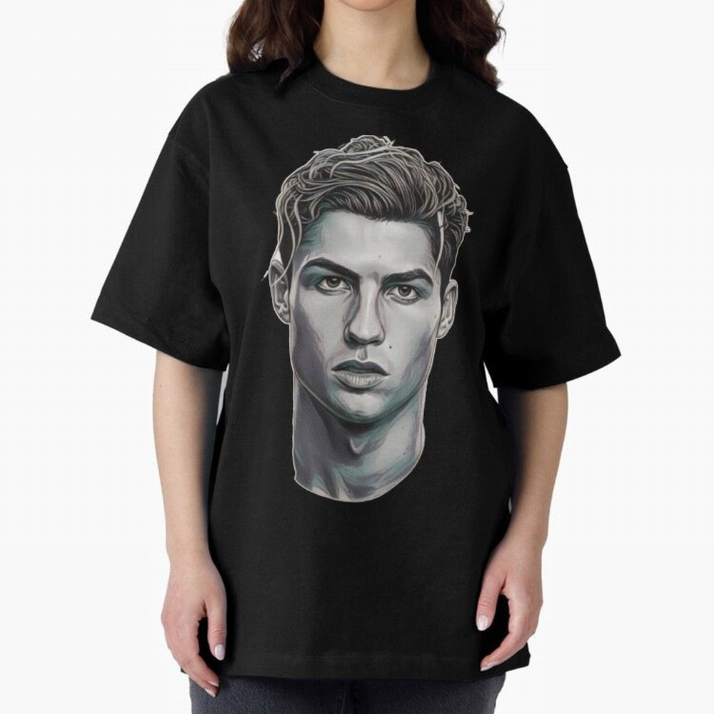 Ronaldo drawing 2008 Oversized T-Shirt Celebrate Football Heritage in FIFA World Cup 2026 for Fans of Messi, Neymar and Mbappe and Portugal, Spain and Germany, Bringing Stadium Chants, National Pride, Trophy Dreams and Unforgettable Football