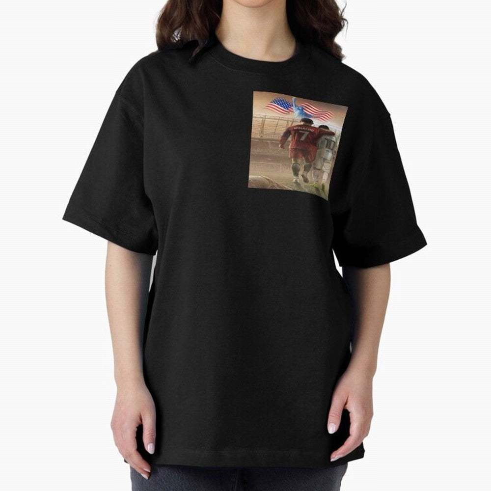 Ronaldo & messi 7_10 football USA sports top quality redbubble Oversized T-Shirt Celebrate Football Heritage in FIFA World Cup 2026 Group Stage for Fans of Cristiano Ronaldo, Haaland and CR7 and Argentina, France and Brazil, Bringing Championship