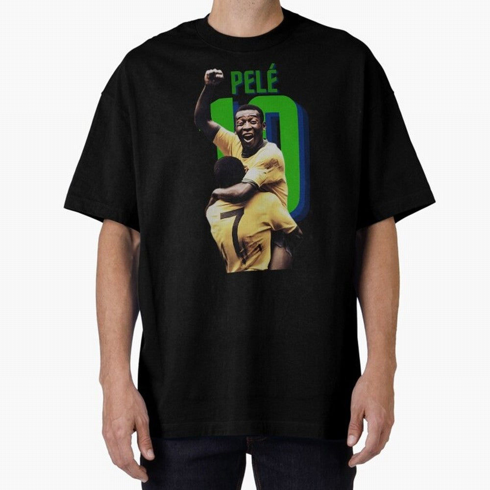 Pele 10 Oversized T-Shirt Follow Match Day Hype around FIFA World Cup 2026 USA Canada Mexico, Cristiano Ronaldo, Brazil, Tournament Hype, Historic Matchups, Family Viewing Parties and Global Sports Pride; Ideal for Passionate Fans Who Love Underdog