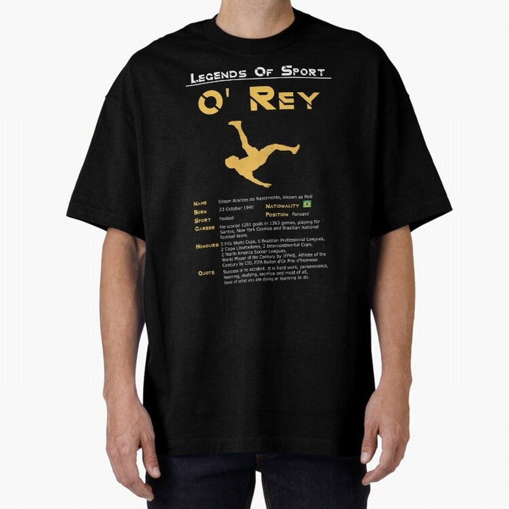 Legends of Sport Pele Pel¨¦ Oversized T-Shirt Carry FIFA World Cup 2026 Group Stage for Fans of Mbappe and Neymar and Argentina and Brazil, Bringing Worldwide Fan Energy, Dramatic Goals, Stadium Lights and Championship Celebrations; Perfect for
