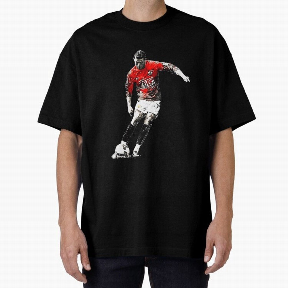 CR7 Artwork For Soccer Fans Gift For Football Lovers Oversized T-Shirt Celebrate Classic Football Spirit in Global Football Passion for FIFA World Cup 2026, Inspired by Messi, CR7 and Mbappe, Brazil, Portugal and Argentina, Stadium Chants, National