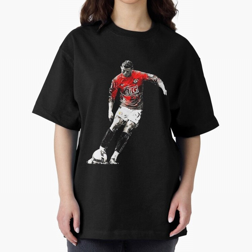 CR7 Artwork For Soccer Fans Gift For Football Lovers Oversized T-Shirt Celebrate Classic Football Spirit in Global Football Passion for FIFA World Cup 2026, Inspired by Messi, CR7 and Mbappe, Brazil, Portugal and Argentina, Stadium Chants, National
