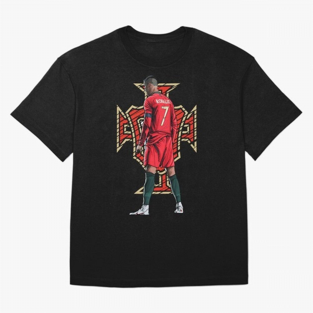 Portugal Ronaldo No.7 Artwork For Soccer Fans, Gift For Football Supporters Oversized T-Shirt Keep the Match Day Mood of FIFA World Cup 2026 USA Canada Mexico for Fans of CR7 and Messi and Argentina, Bringing Soccer Culture, Superstar Moments,
