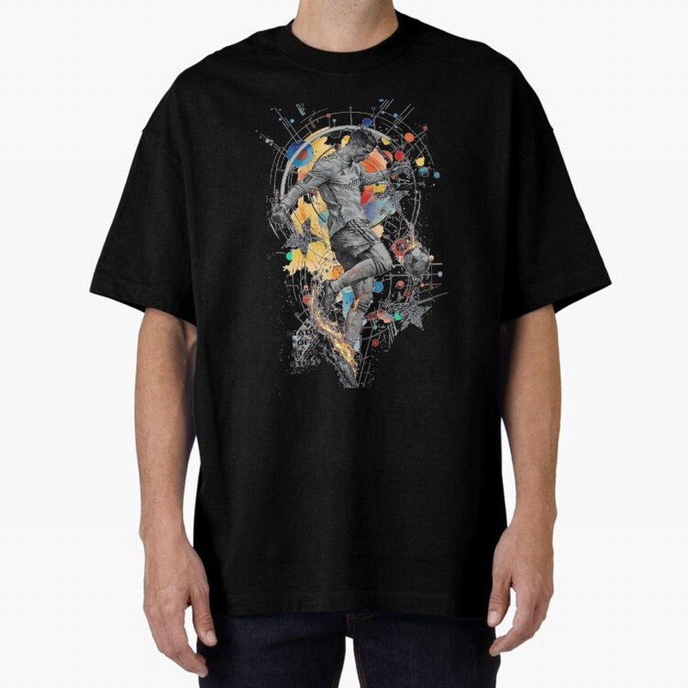 Cosmic Ronaldo Made of Star Stuff Artwork For Football Fans Gift For Soccer Enthusiasts Oversized T-Shirt Show Support during the FIFA World Cup 2026 USA Canada Mexico Journey through Messi Highlights, Argentina Pride, Championship Spirit, Famous