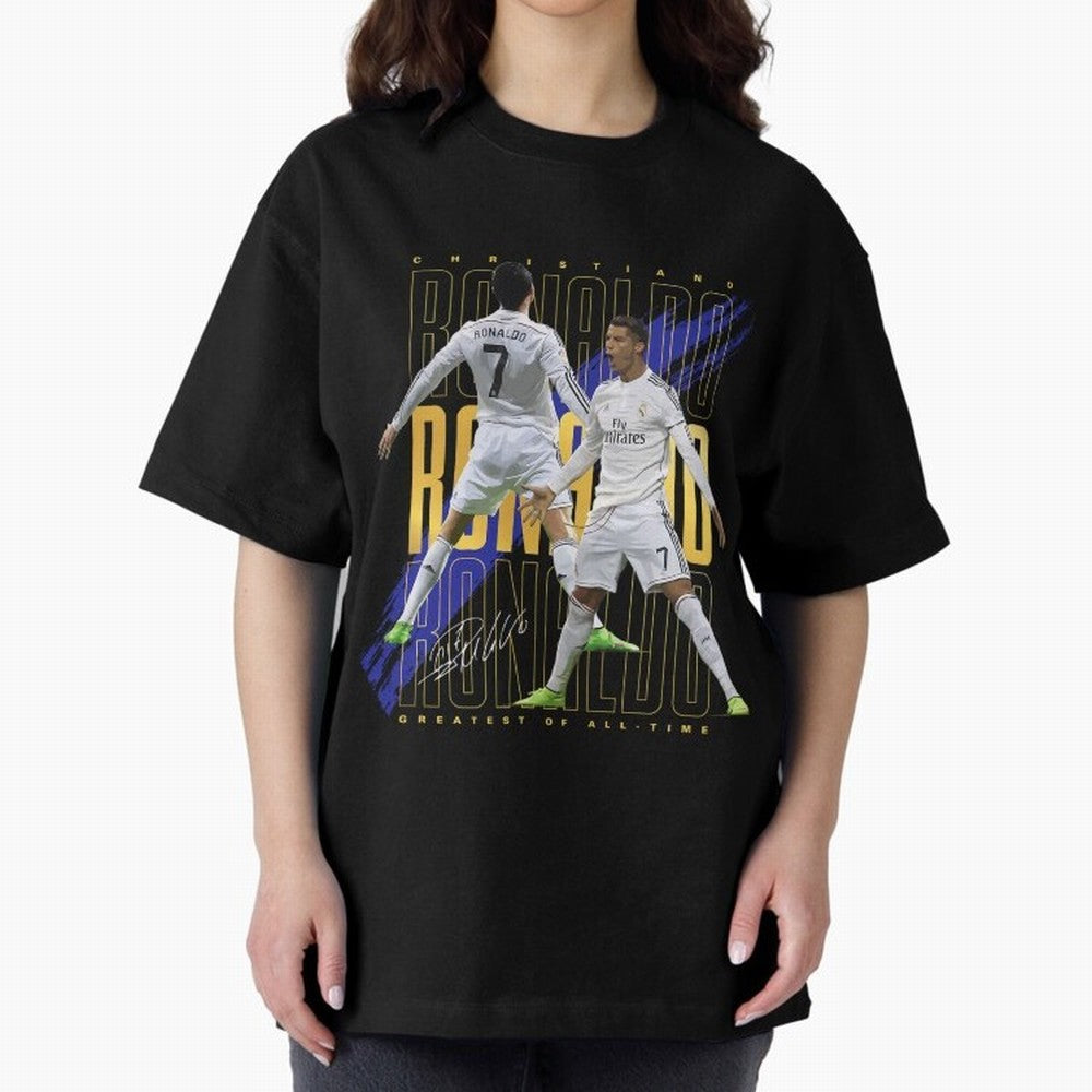 Ronaldo Soccer Legend Design For Football Fans Gift For Sports Enthusiasts Oversized T-Shirt Celebrate Global Passion for Match Day Hype around FIFA World Cup 2026 USA Canada Mexico, Haaland and Mbappe, England and Germany, Global Supporter Spirit,