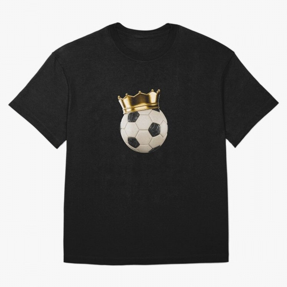 Soccer Ball with Kings Crown, Sticker Illustration Oversized T-Shirt Bring Match Day Fire to the FIFA World Cup 2026 USA Canada Mexico Journey through Cristiano Ronaldo Highlights, Germany Pride, Classic Soccer Heritage, Championship Pressure, Fan