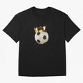 Soccer Ball with Kings Crown, Sticker Illustration Oversized T-Shirt Bring Match Day Fire to the FIFA World Cup 2026 USA Canada Mexico Journey through Cristiano Ronaldo Highlights, Germany Pride, Classic Soccer Heritage, Championship Pressure, Fan