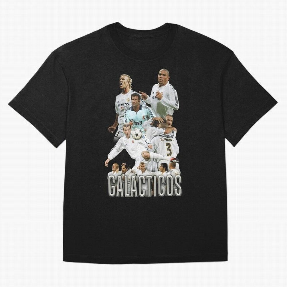 Real Madrid Galacticos Soccer Legends Collage Poster Oversized T-Shirt Celebrate FIFA World Cup 2026 Spirit, Inspired by Argentina, France and Brazil, Neymar, Global Supporter Spirit, Legendary Goals, National Colors and Tournament Celebration;