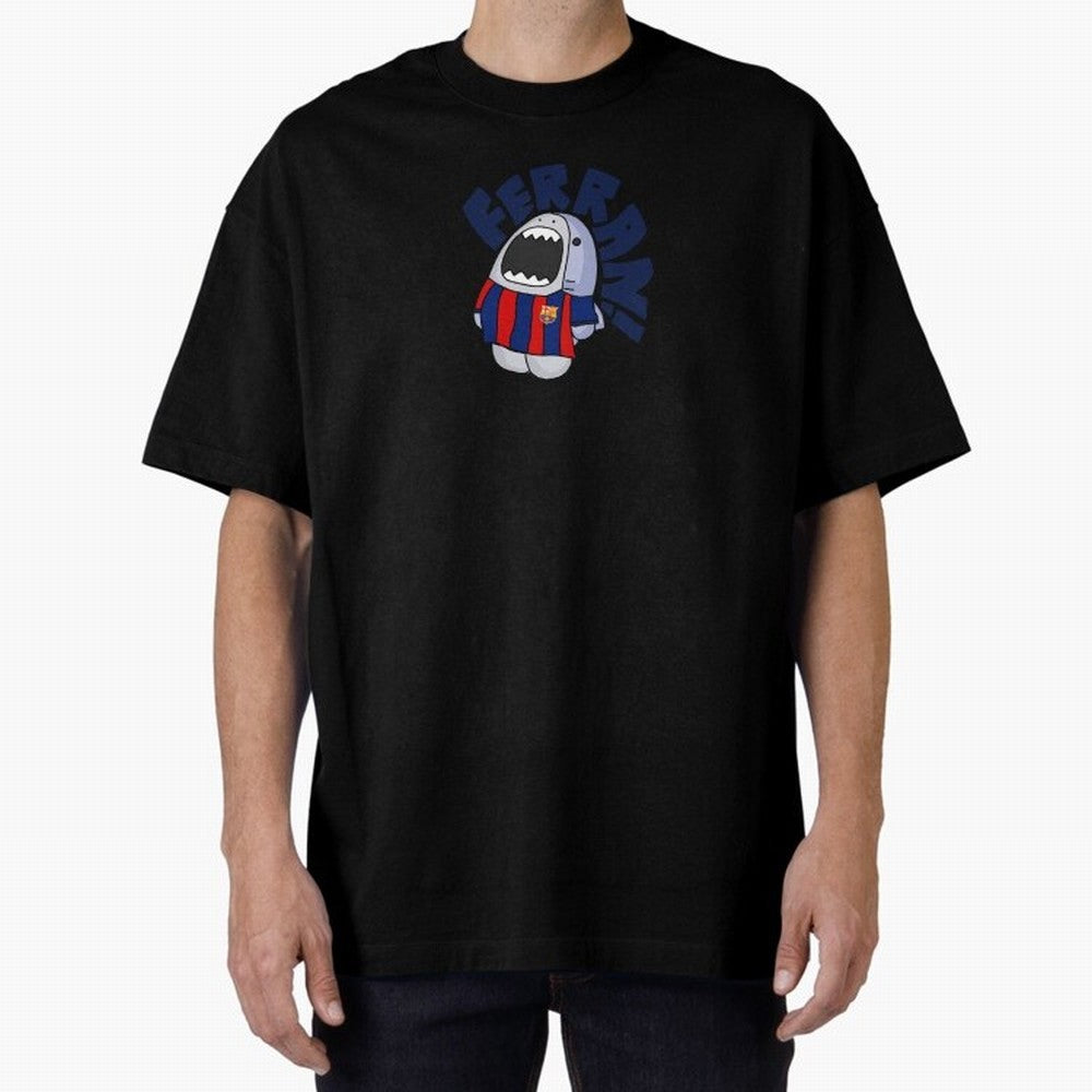 Ferran shark sticker Oversized T-Shirt Enjoy the FIFA World Cup 2026 USA Canada Mexico Journey through CR7 Highlights, Argentina Pride, Worldwide Fan Energy, Dramatic Goals, Stadium Lights and Championship Celebrations; Great for Watch Parties,