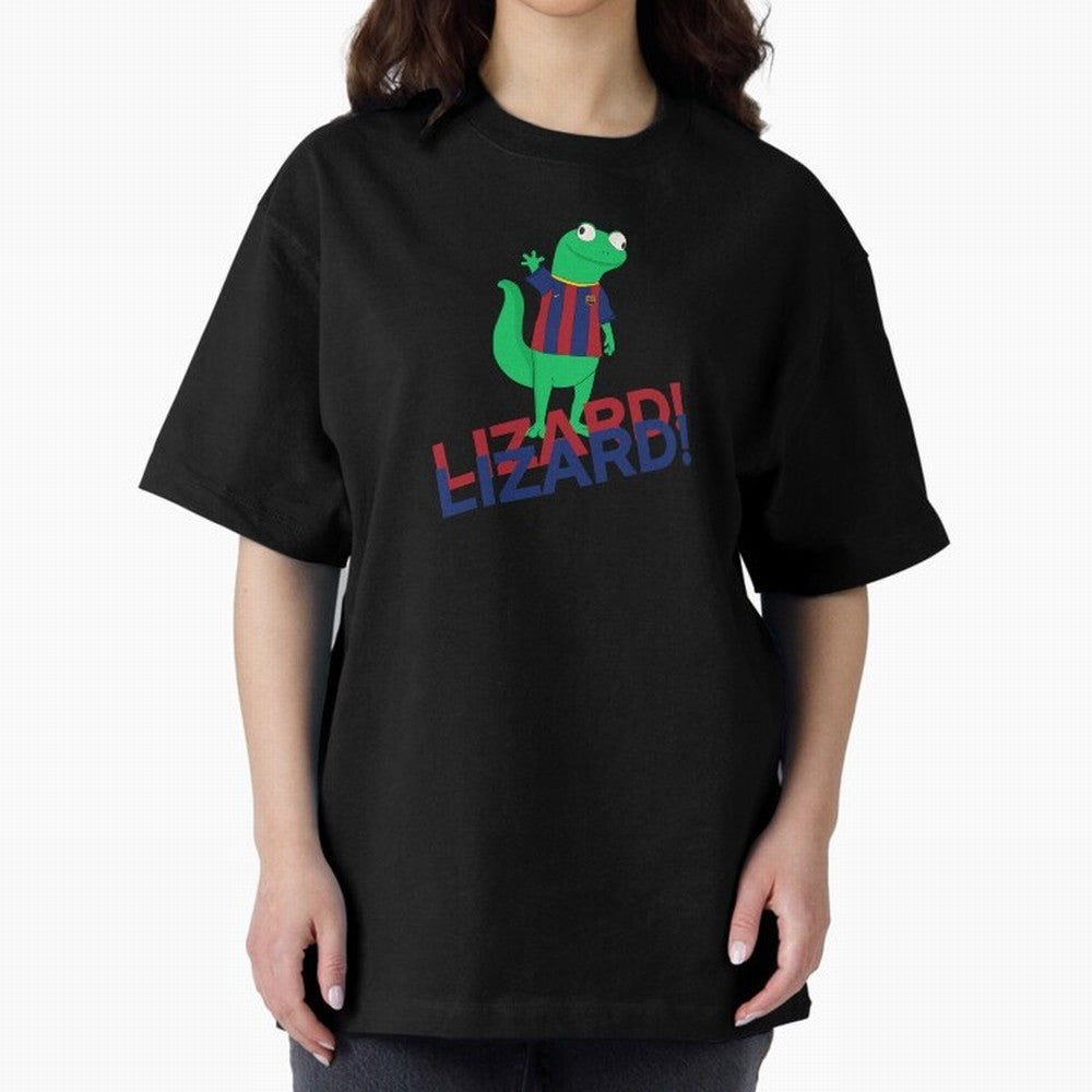 Viral lizard meme fcbarcelona Oversized T-Shirt Join the Countdown to the FIFA World Cup 2026 USA Canada Mexico Journey through CR7 and Messi Highlights, Brazil, Portugal and Argentina Pride, Champion Mindset, Group Stage Buzz, Knockout Tension and