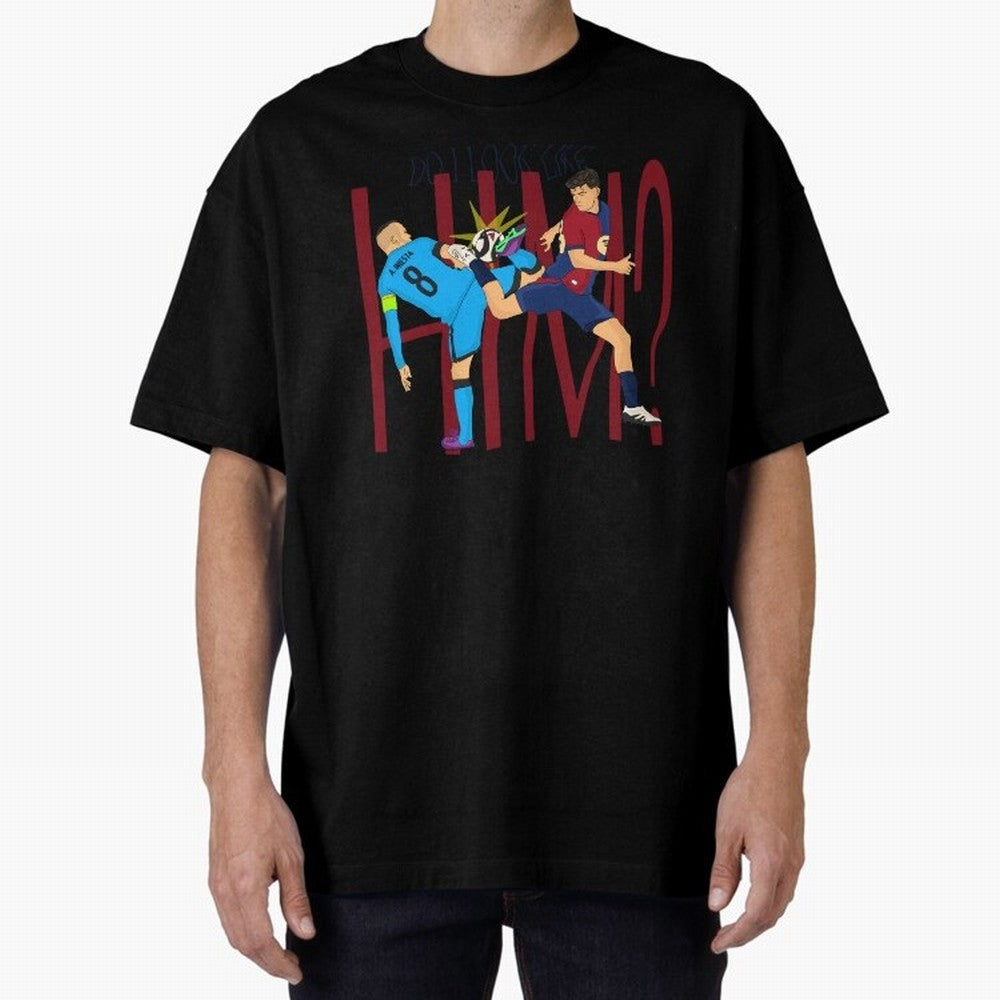 Iniesta and pedri the past and present Oversized T-Shirt Bring Global Football Passion for FIFA World Cup 2026 Group Stage, Filled with CR7, Brazil, Supporter Pride, Iconic Celebrations, Legendary Names and Global Match Day Energy; Perfect for