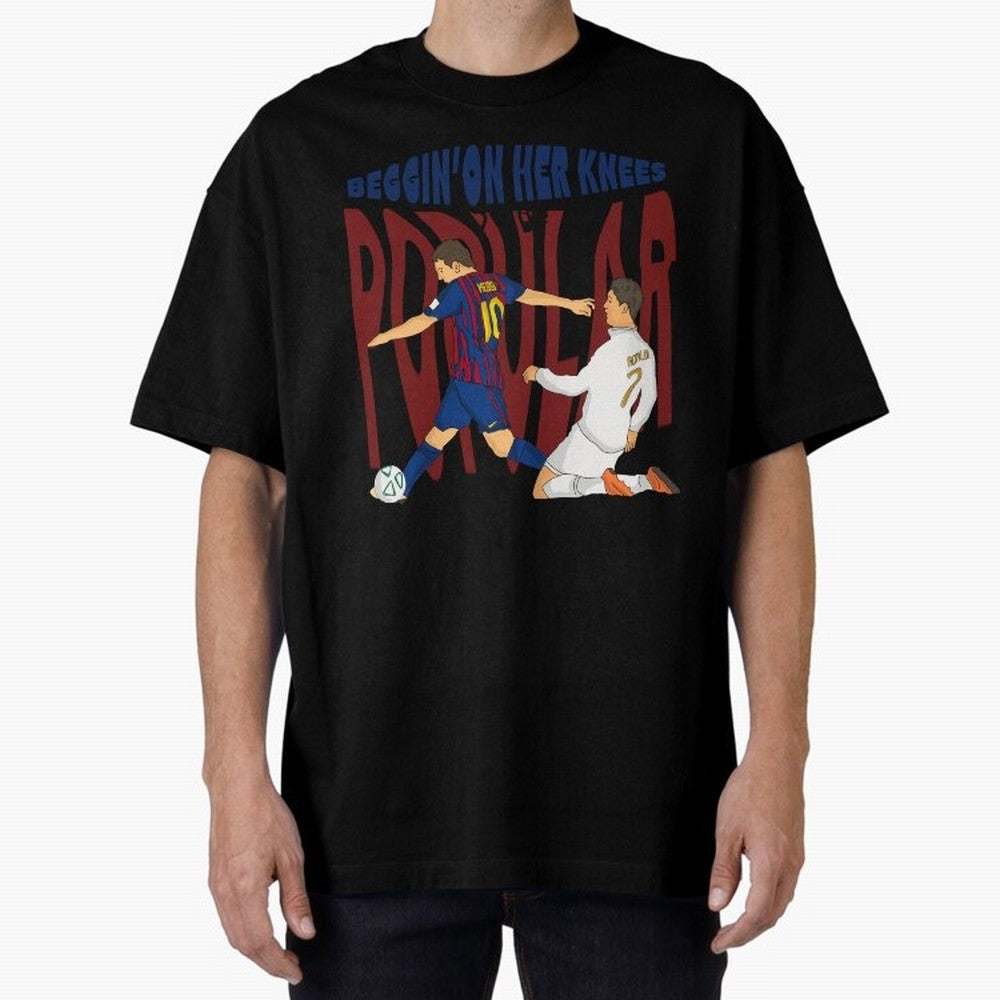 Messi and Ronaldo elclassico moment Oversized T-Shirt Show Your Love for FIFA World Cup 2026 Group Stage Connected to Messi, CR7 and Mbappe, Brazil, Portugal and Argentina Energy, Fan Favorite Moments, National Team Passion, Big Match Drama and